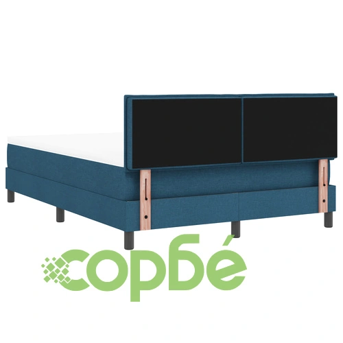 Легло с пружини и матрак 140x200 см, текстилна тапицерия в синьо ➤ топ цена ➤ sorbe.bg