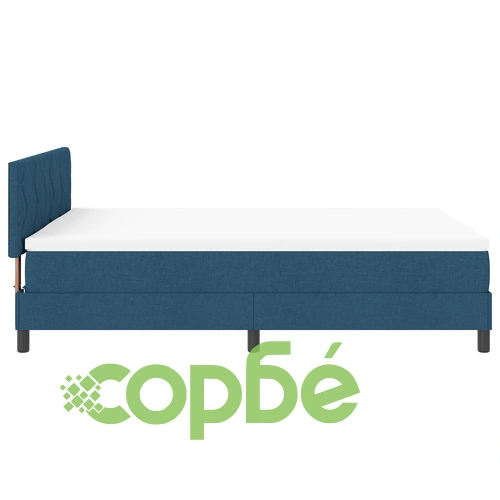 Легло с пружини и матрак 140x200 см, текстилна тапицерия в синьо ➤ топ цена ➤ sorbe.bg