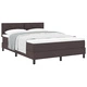 Box Spring легло с матрак от текстилен плат, тъмно кафяво, 160x200 см