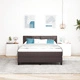Box Spring легло с матрак от текстилен плат, тъмно кафяво, 160x200 см