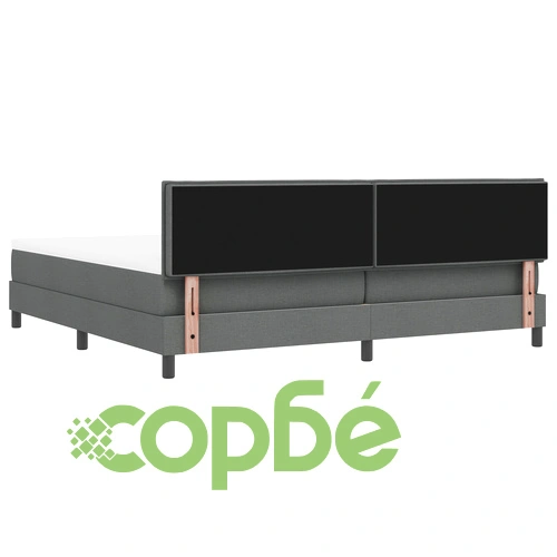 Боксспринг легло с матрак 200x200 см, тъмно сив текстил ➤ топ цена ➤ sorbe.bg