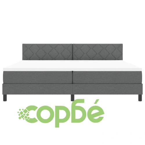 Боксспринг легло с матрак 200x200 см, тъмно сив текстил ➤ топ цена ➤ sorbe.bg