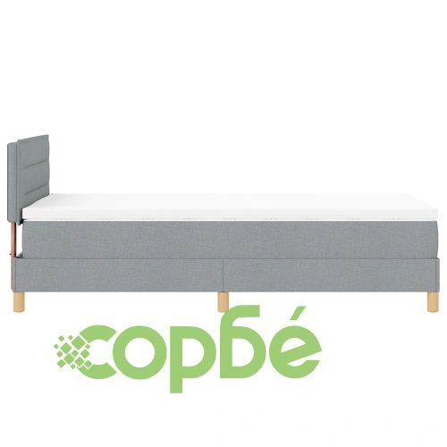 Кутиевидно пружинно легло с матрак 80x200 см, светлосива тъкан ➤ топ цена ➤ sorbe.bg