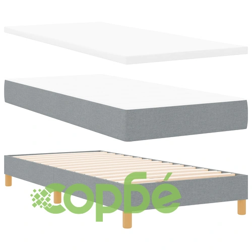 Кутиевидно пружинно легло с матрак 80x200 см, светлосива тъкан ➤ топ цена ➤ sorbe.bg