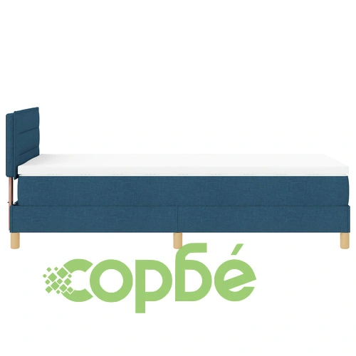 Легло с пружина и матрак 80x200 см, Синьо, Тъкан полиестер ➤ топ цена ➤ sorbe.bg