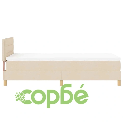 Континентално легло с матрак крем 90x190 см текстил ➤ топ цена ➤ sorbe.bg