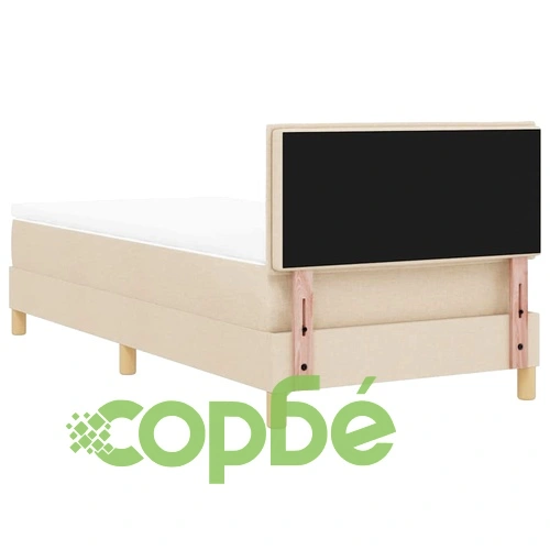 Континентално легло с матрак крем 90x190 см текстил ➤ топ цена ➤ sorbe.bg