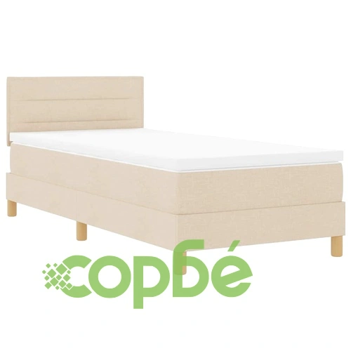 Континентално легло с матрак крем 90x190 см текстил ➤ топ цена ➤ sorbe.bg