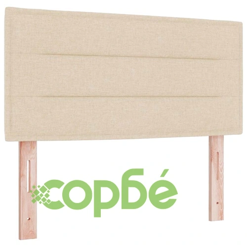 Континентално легло с матрак крем 90x190 см текстил ➤ топ цена ➤ sorbe.bg