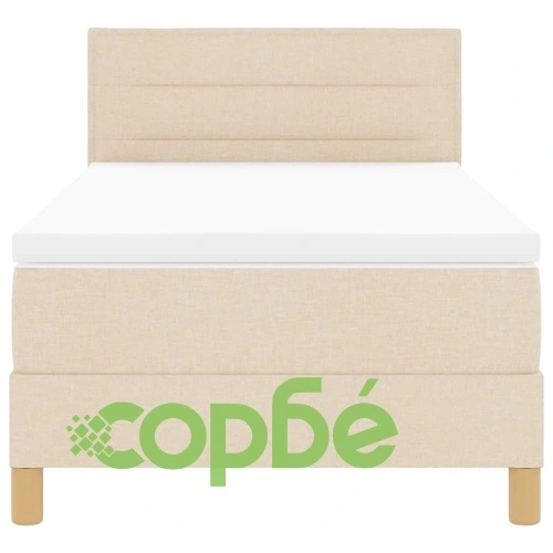 Континентално легло с матрак крем 90x190 см текстил ➤ топ цена ➤ sorbe.bg