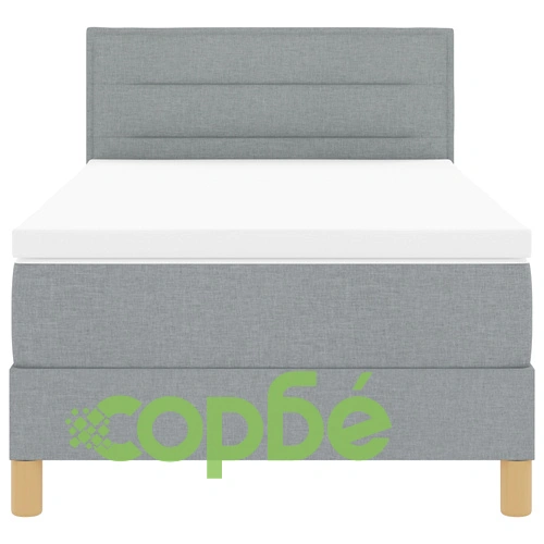 Кутия с пружини с матрак 90x200 см - Светлосив Полиестер Тъкан ➤ топ цена ➤ sorbe.bg