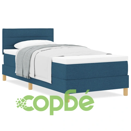 Кутия пружина легло с матрак 100x200 cm Синьо Текстил ➤ топ цена ➤ sorbe.bg