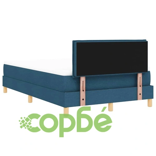 Континентално легло с матрак синьо 120x190 см текстил ➤ топ цена ➤ sorbe.bg