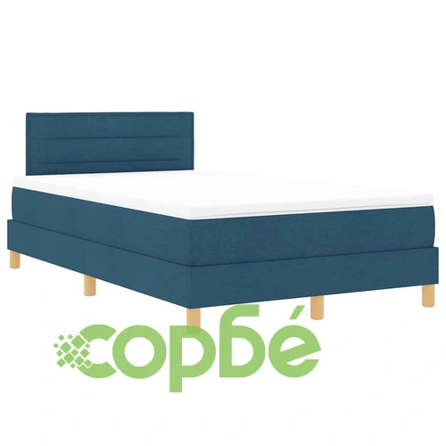 Континентално легло с матрак синьо 120x190 см текстил ➤ топ цена ➤ sorbe.bg