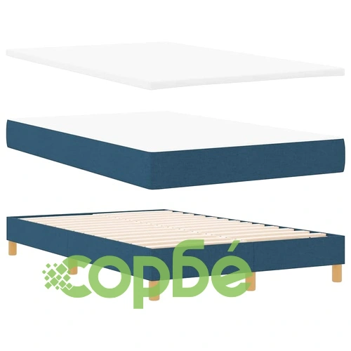 Континентално легло с матрак синьо 120x190 см текстил ➤ топ цена ➤ sorbe.bg