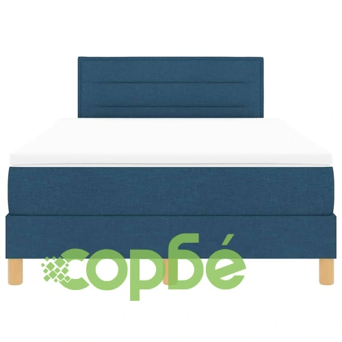 Континентално легло с матрак синьо 120x190 см текстил ➤ топ цена ➤ sorbe.bg