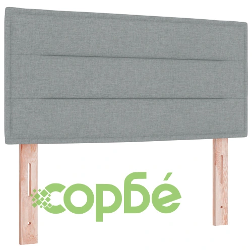 Легло с повдигащ се капак и матрак 120x200 см Светлосиво Тъкан ➤ топ цена ➤ sorbe.bg