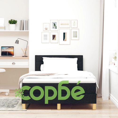 Легло с пружини и матрак от полиестер, черно 120x200 см ➤ топ цена ➤ sorbe.bg