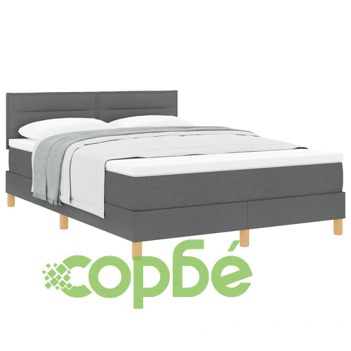 Легло с пружини и матрак от тъкан в тъмно сиво 140x190 см ➤ топ цена ➤ sorbe.bg