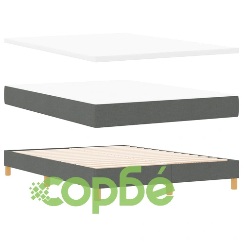 Легло с пружини и матрак от тъкан в тъмно сиво 140x190 см ➤ топ цена ➤ sorbe.bg