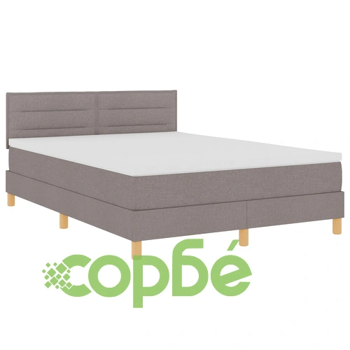 Легло с пружини и матрак 140x190 см, текстилна тапицерия в цвят таупе ➤ топ цена ➤ sorbe.bg