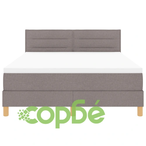 Легло с пружини и матрак 140x190 см, текстилна тапицерия в цвят таупе ➤ топ цена ➤ sorbe.bg
