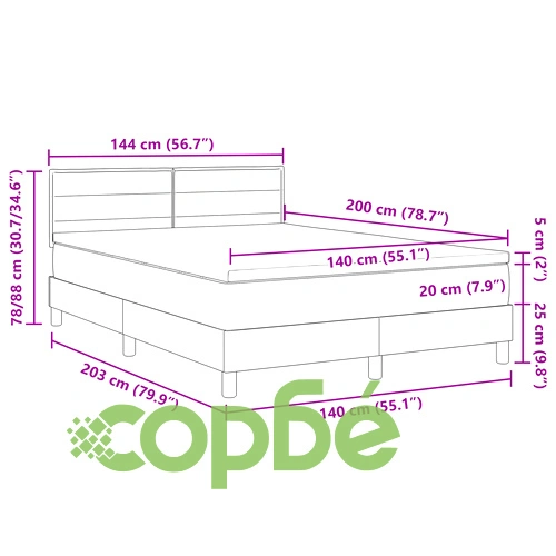 Легло с Матрак 140x200 см от Тъкан в Синьо ➤ топ цена ➤ sorbe.bg