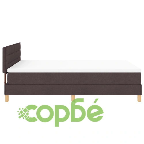 Легло с пружини и матрак 160x200 см от тъкан в тъмно кафяв цвят ➤ топ цена ➤ sorbe.bg