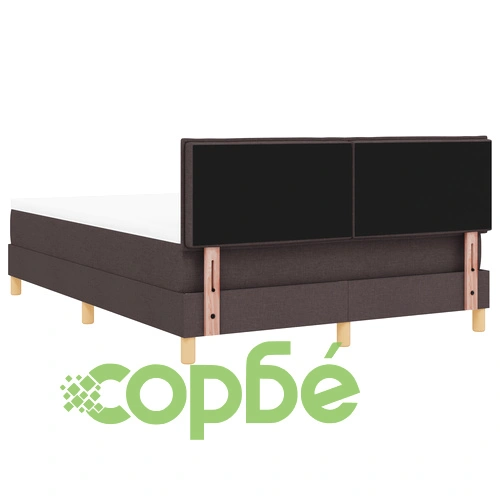 Легло с пружини и матрак 160x200 см от тъкан в тъмно кафяв цвят ➤ топ цена ➤ sorbe.bg