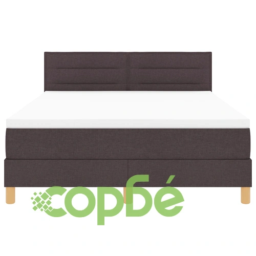 Легло с пружини и матрак 160x200 см от тъкан в тъмно кафяв цвят ➤ топ цена ➤ sorbe.bg