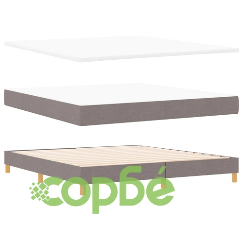 Легло с пружини и матрак 180x200 см, таупе, текстилна тапицерия ➤ топ цена ➤ sorbe.bg