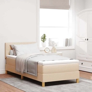 Континентално легло с матрак крем 80x200 см текстил