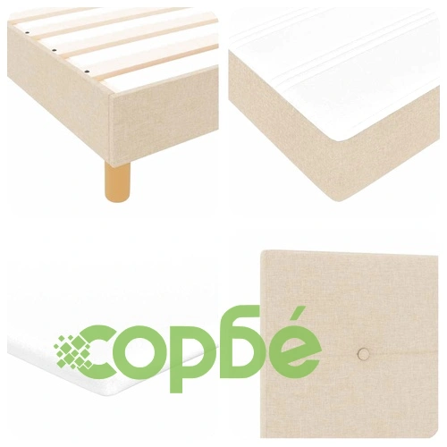 Континентално легло с матрак крем 80x200 см текстил ➤ топ цена ➤ sorbe.bg