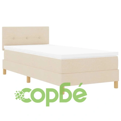 Континентално легло с матрак крем 80x200 см текстил ➤ топ цена ➤ sorbe.bg