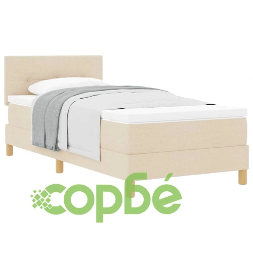 Континентално легло с матрак крем 80x200 см текстил ➤ топ цена ➤ sorbe.bg