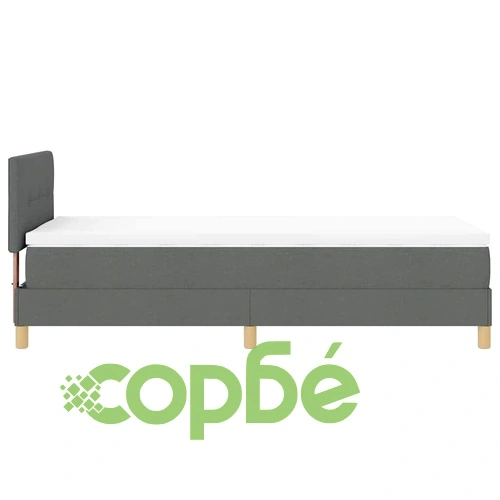 Континентално легло с матрак и топер тъмносиво 90x190 см полиестер ➤ топ цена ➤ sorbe.bg