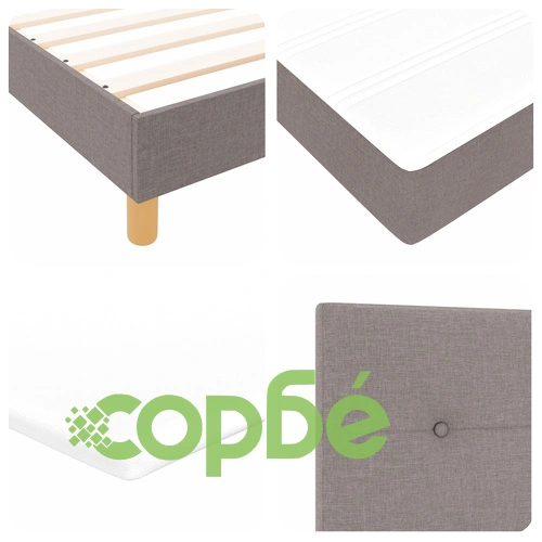 Бокс пружинно легло с матрак 90x200 см, цвят Таупе, текстилна тапицерия ➤ топ цена ➤ sorbe.bg