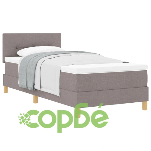 Бокс пружинно легло с матрак 90x200 см, цвят Таупе, текстилна тапицерия ➤ топ цена ➤ sorbe.bg