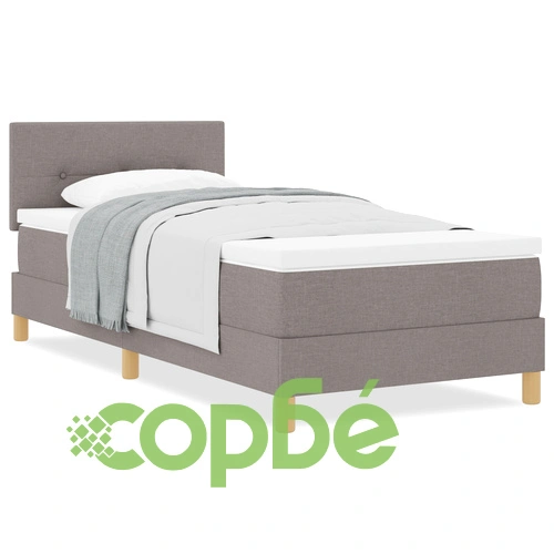 Бокс пружинно легло с матрак 90x200 см, цвят Таупе, текстилна тапицерия ➤ топ цена ➤ sorbe.bg