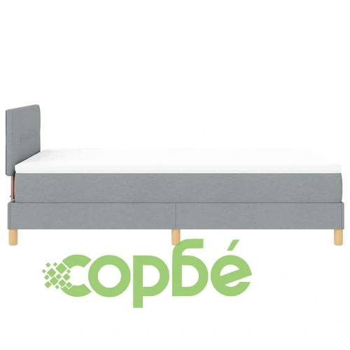 Континентално легло с матрак светлосиво 120x190 см полиестер ➤ топ цена ➤ sorbe.bg