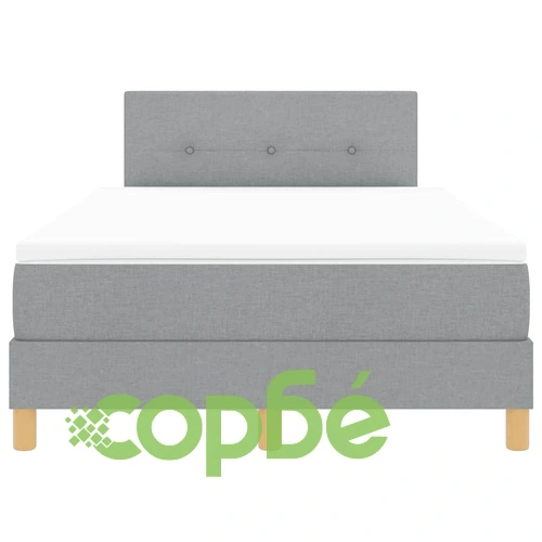 Континентално легло с матрак светлосиво 120x190 см полиестер ➤ топ цена ➤ sorbe.bg