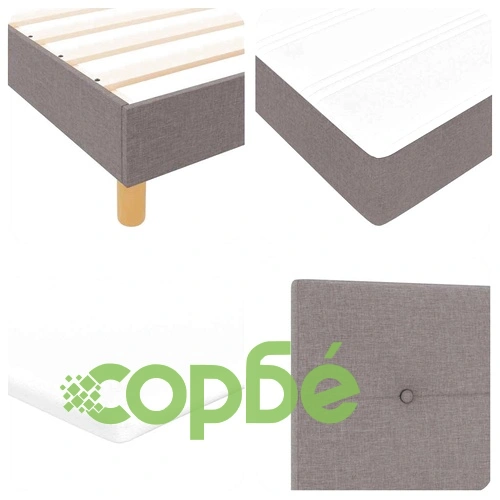 Континентално легло с матрак Таупе 120x190 см текстил ➤ топ цена ➤ sorbe.bg