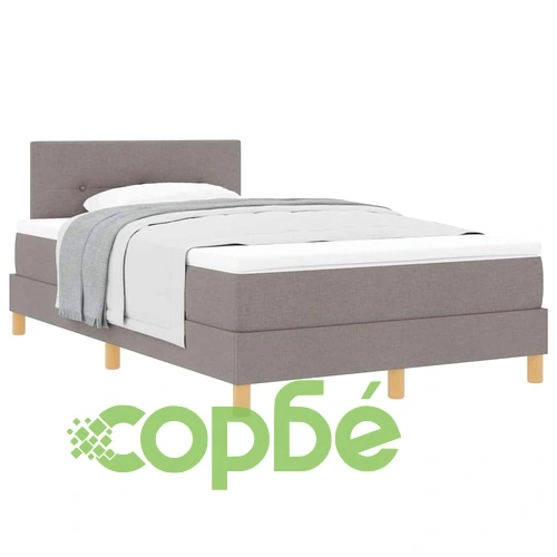 Континентално легло с матрак Таупе 120x190 см текстил ➤ топ цена ➤ sorbe.bg