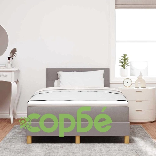 Континентално легло с матрак Таупе 120x190 см текстил ➤ топ цена ➤ sorbe.bg