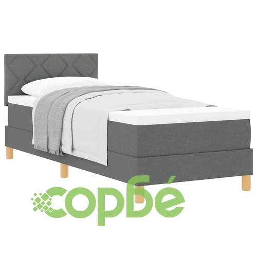 Континентално легло Box Spring с матрак тъмносив 80x200 см полиестер ➤ топ цена ➤ sorbe.bg