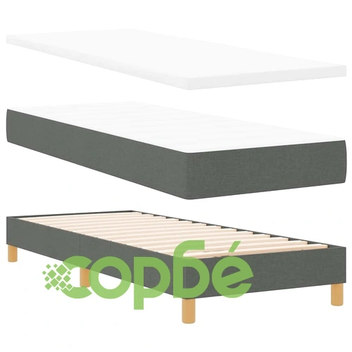 Континентално легло Box Spring с матрак тъмносив 80x200 см полиестер ➤ топ цена ➤ sorbe.bg