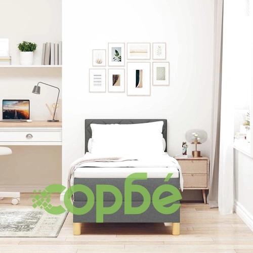 Континентално легло Box Spring с матрак тъмносив 80x200 см полиестер ➤ топ цена ➤ sorbe.bg