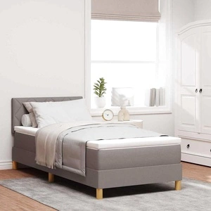 Континентално легло с матрак таупе 90x190 см от полиестерен текстил