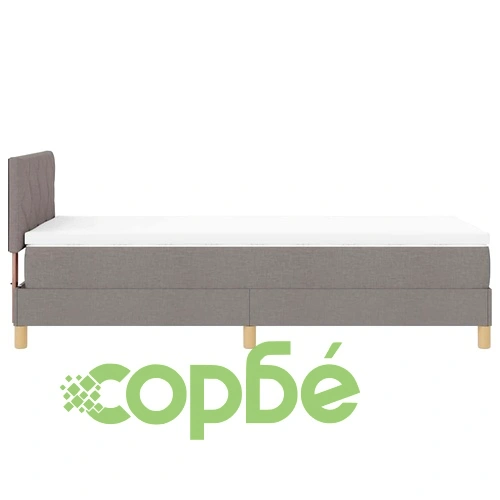 Континентално легло с матрак таупе 90x190 см от полиестерен текстил ➤ топ цена ➤ sorbe.bg