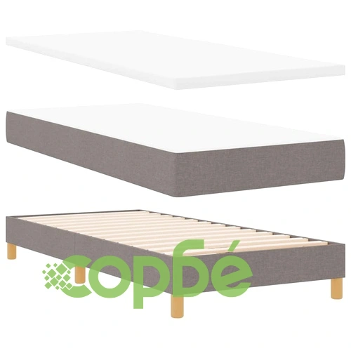 Континентално легло с матрак таупе 90x190 см от полиестерен текстил ➤ топ цена ➤ sorbe.bg